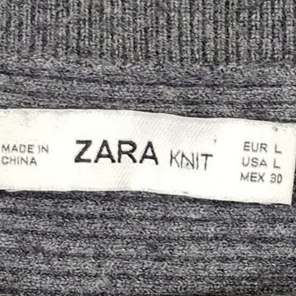 Zara Sweater Knit Cowl Neck Dolman Sleeves Grey - Picture 2 of 4